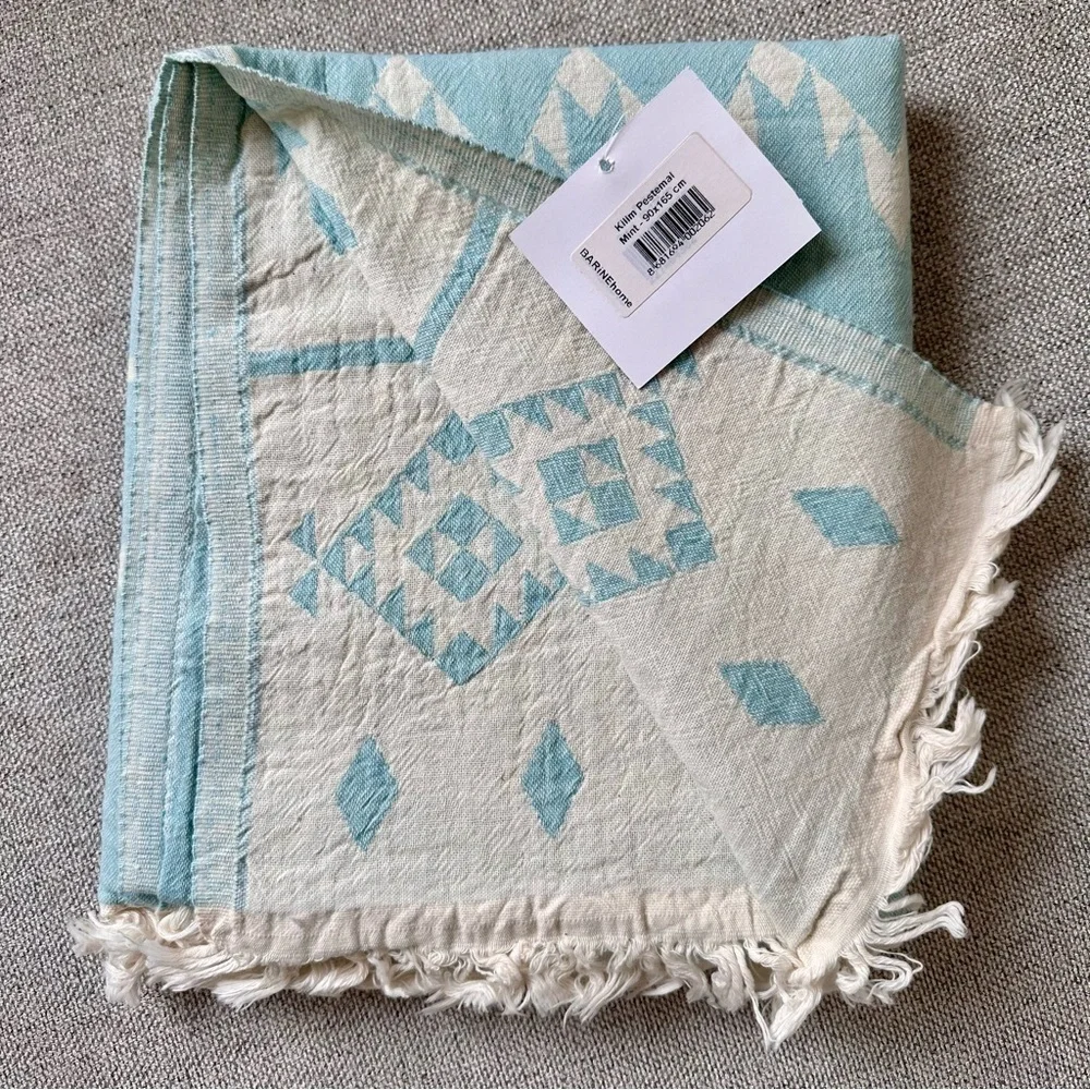 Kilim Pestamal 100% Cotton Turkish towel color mint